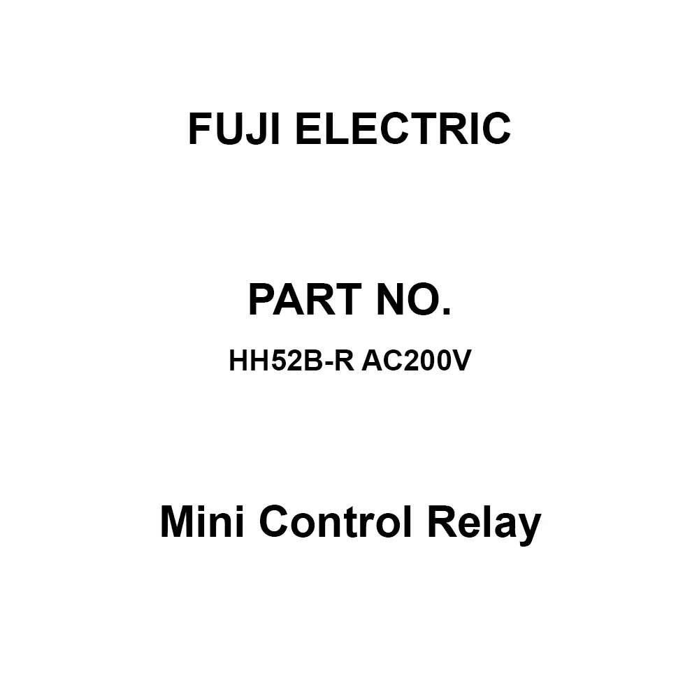 Fuji Electric Mini Control Relay 2C Contact Configuration, HH52B-R AC200V