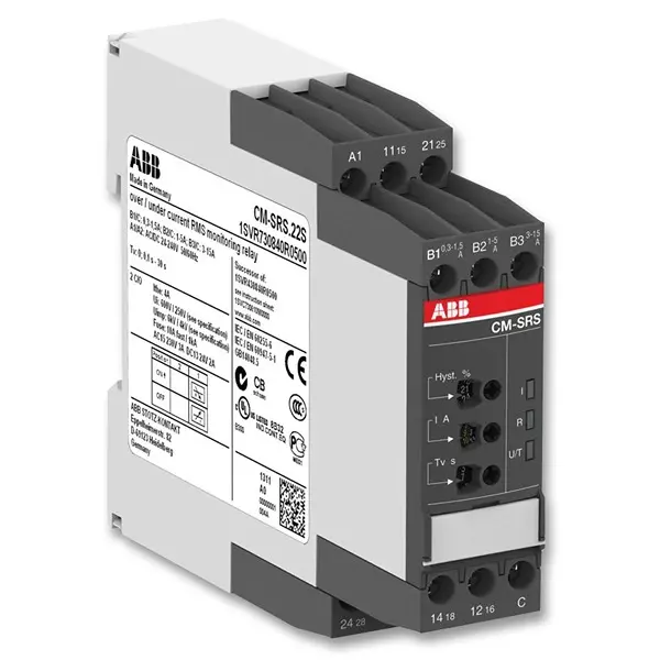ABB Relay, Current Sensing, Dpdt, 15A, 1SVR730840R0500