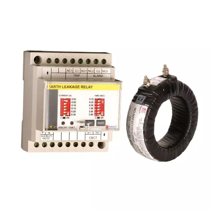 Prok DVs Static Earth Leakage Relay with Tap Wound CBCT 300 mm Diameter Din Mount 1-10 A, DEL-06 (1-10)A
