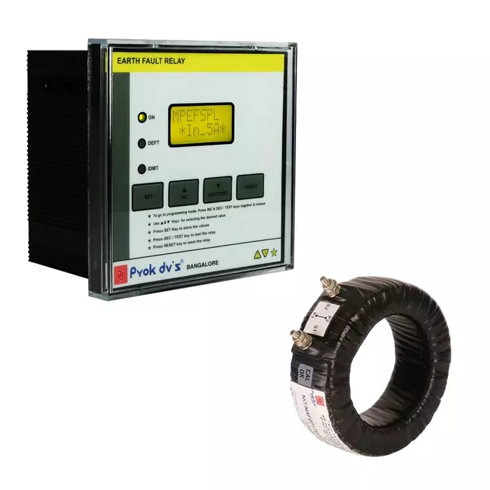 Prok DVs Digital Earth Fault Relay With Moulded Case CBCT Flush Mounting 250 mm Internal Diameter, MPEFSPL-2C