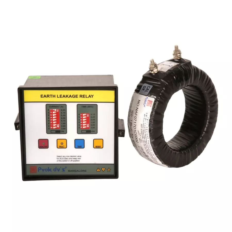 Prok DVs Static Earth Leakage Relay with Tap Wound CBCT 150 mm Diameter Flush Mounting 4-12 A, EL-07 (4-12)A