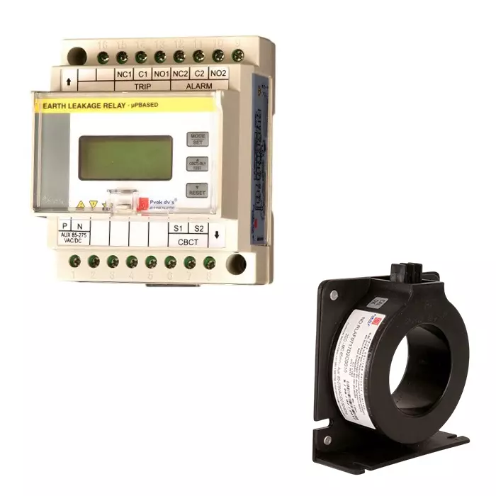 Prok DVs Digital Earth Leakage Relay with Moulded Case CBCT 300 - 30000 mA Range DIN Mounting 40 mm Internal Diameter, DMPELSPL-01(300-30000)mA
