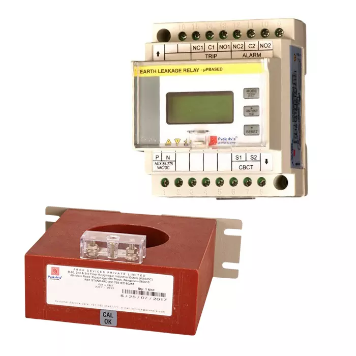 Prok DVs Digital Earth Leakage Relay With Resin Cast CBCT 30 - 3000 mA Range DIN Mounting, DMPEL-02 (Inetrnal Diameter: 40 - 150 mm)