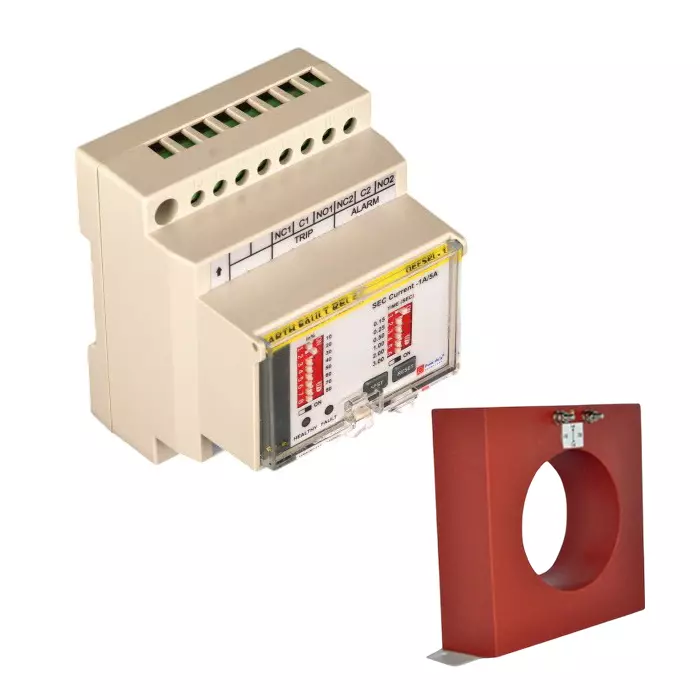 Prok DVs Static Earth Fault Relay With Resin Cast CBCT 10-80% Range 250 mm Internal Dia. DIN Mounting, DEFSPL-2C (10%-80%)