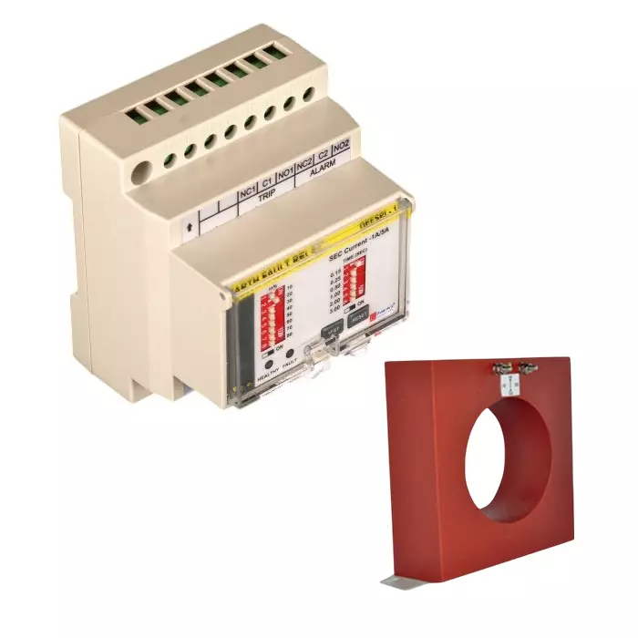 Prok DVs Static Earth Fault Relay With Resin Cast CBCT 5-80% Range 150 mm Internal Dia. Flush Mounting, 2DEFSPL (5%-80%)