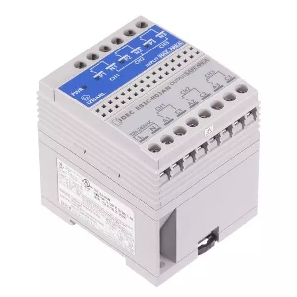 IDEC Relay Barrier DIN Rail Mount 10 & 20 Amp 100 V AC to 240 V AC, EB3C-R03AN