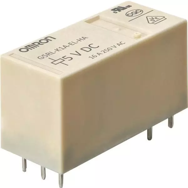 OMRON ELECTRONIC COMPONENTS Latching Relay PCB Mount 1 Form A (SPST-NO) 16 Amp 250 V AC, G5RL-U1A-EL-HA DC12