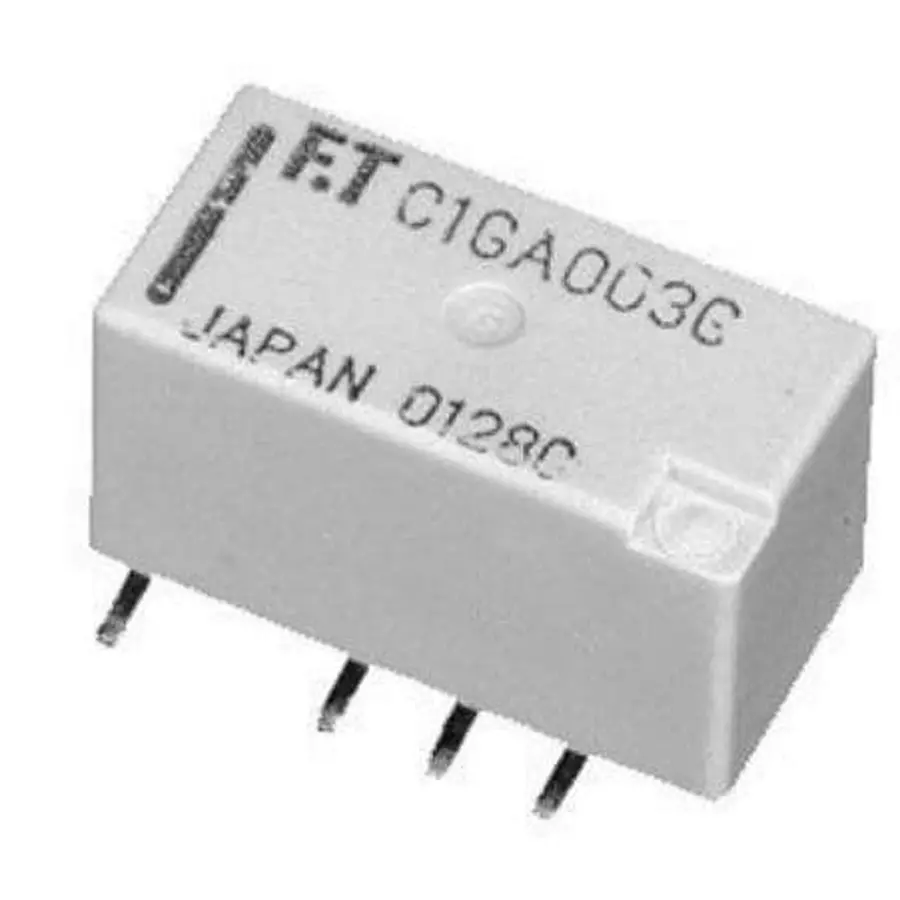 FCL Components Low Profile Relay 2 Form C (DPDT-NO, NC) 5 V DC 2 Amp Solder Pin Termination Non-Latching, FTR-C1CA005G
