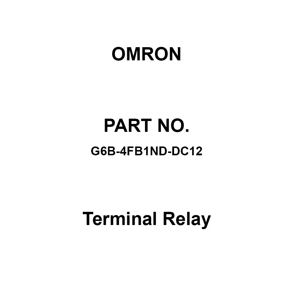 Omron Terminal Relay 100 mΩ or Less (5 V DC 1 Amp per relay), G6B-4FB1ND-DC12