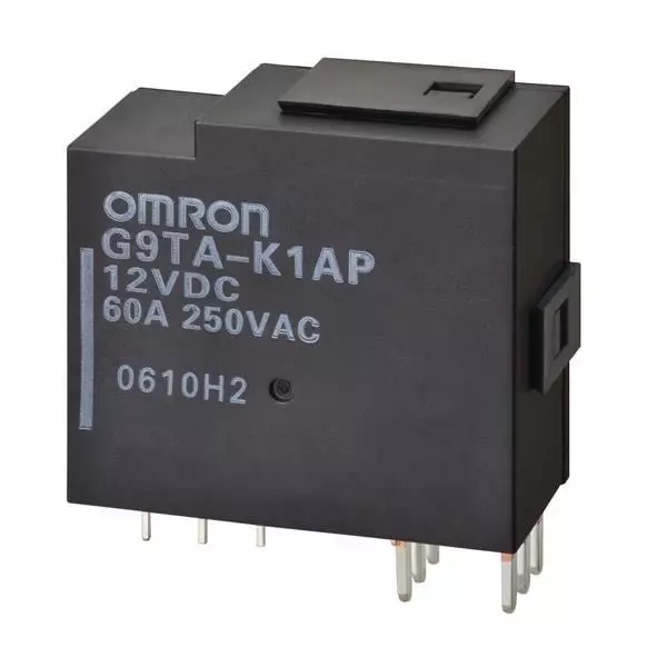 OMRON ELECTRONIC COMPONENTS Latching Relay Through Hole Mount 1 Form A (SPST-NO) 60 Amp 250 V AC, G9TA-K1AP DC12