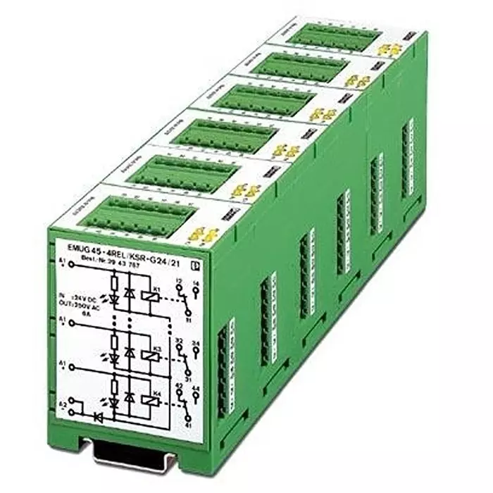 Phoenix Contact Industrial Relay DIN Rail Mount 1 Form C (SPDT-NO, NC) 6 Amp 250 V AC, 250 V DC, 2943767