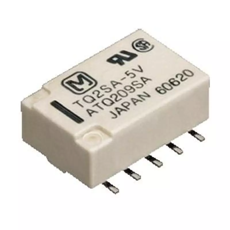 Panasonic Low Profile Relay 2 Form C (DPDT-NO, NC) 12 V DC 500 mA, 2 A Solder Pad Termination, TQ2SA-L2-12V-Z