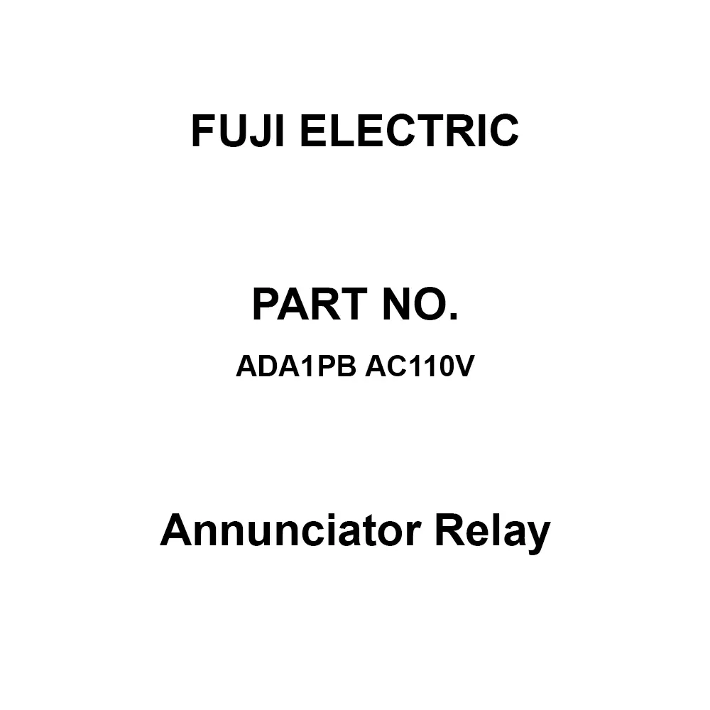 Fuji Electric Annunciator Relay 100 mohm or more at DC 500 V, ADA1PB AC110V