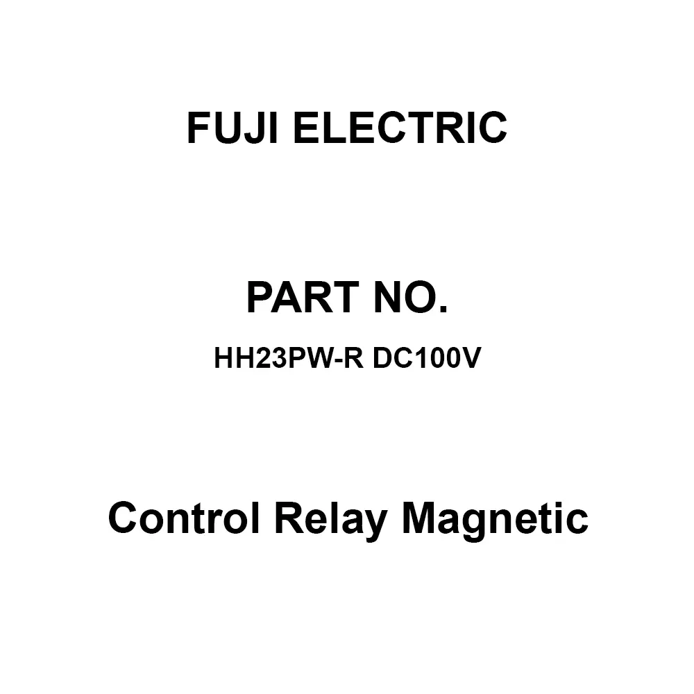 Fuji Electric Control Relay Magnetic 250 V Rated Insulation Voltage, HH23PW-R DC100V