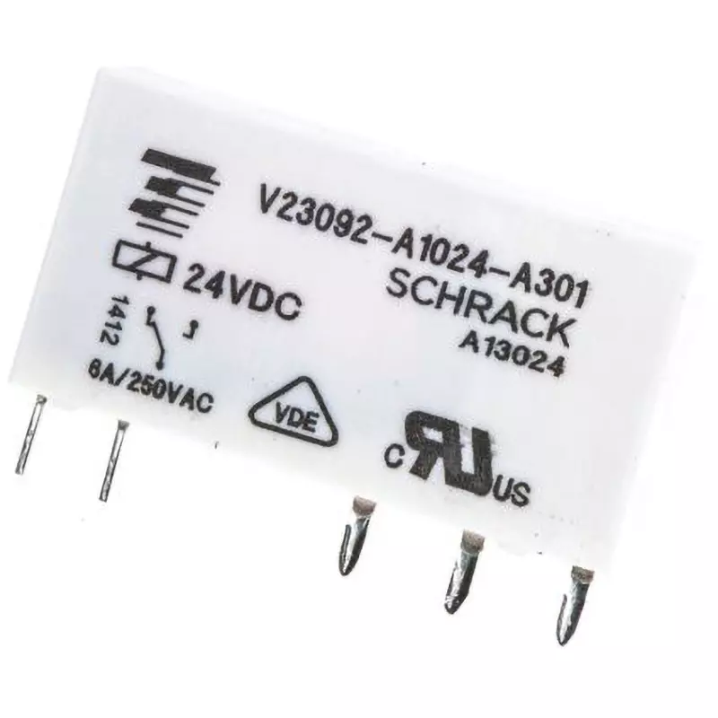 TE CONNECTIVITY Relay 1 Pole Terminals: 6 Amp Rated Current, V23092-A1024-A301 2-1393236-4