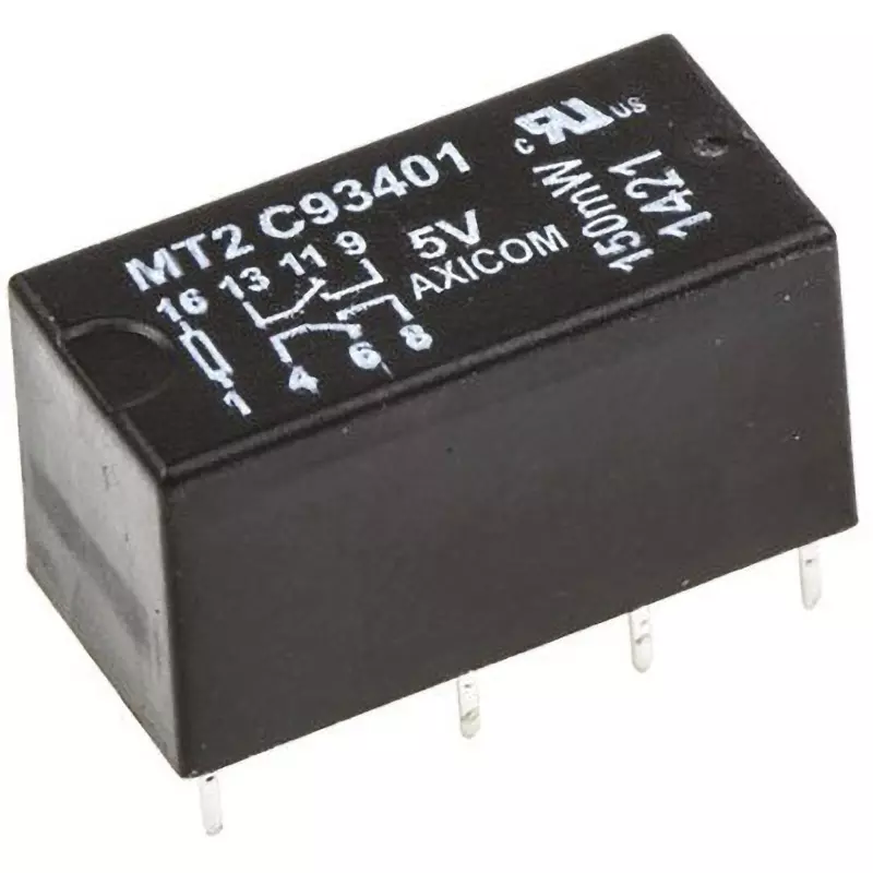 TE CONNECTIVITY Relay 168 Ω Resistance 5 V Voltage 2 A Current, MT2-C93401 (Pack of 25)