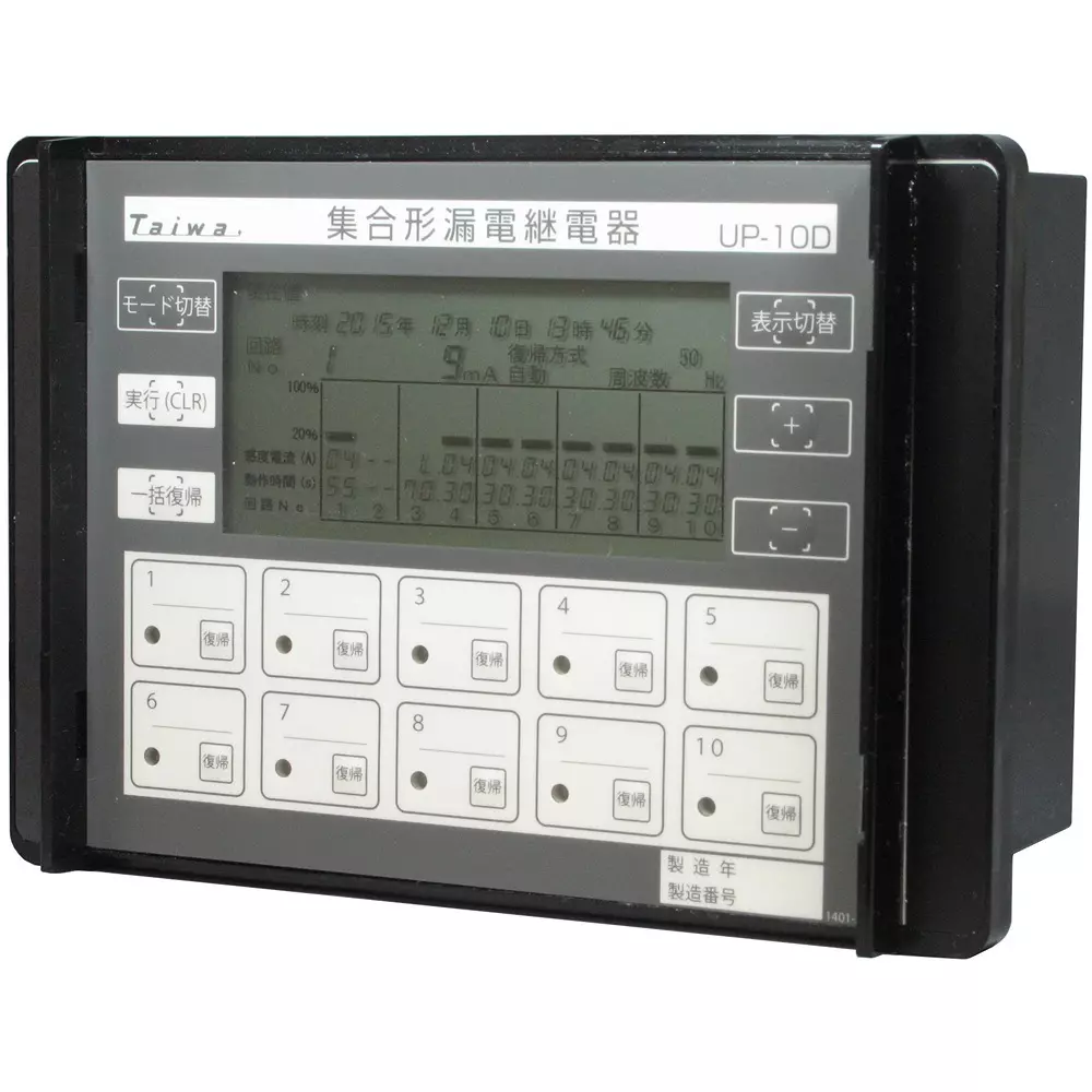 Taiwa Electric Industry Earth Leakage Relay AC80 to 242, DC80 to 143 Operating Voltage Range (Allowable) 2, UP-10D