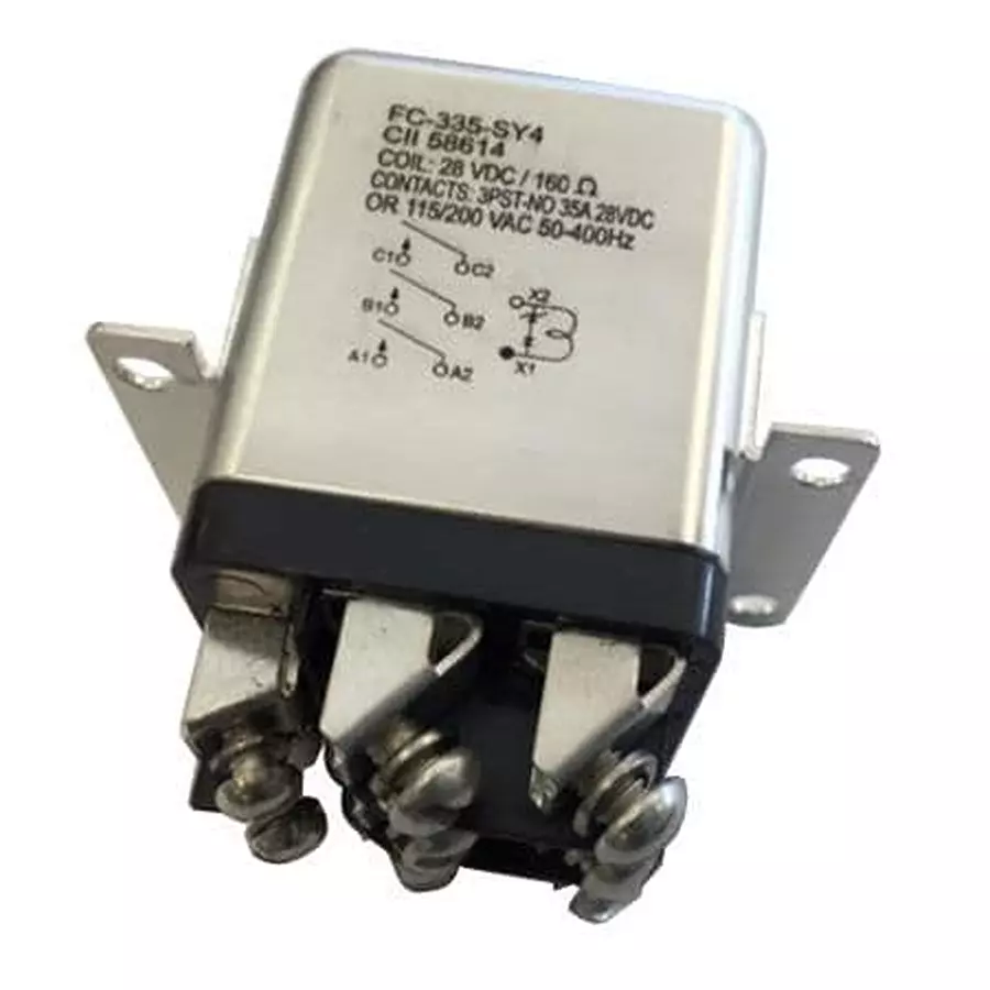 TE CONNECTIVITY Military/Aerospace Relay Chassis Mount 3 Form X (3PST) 35 Amp 115 V AC, 28 V DC, FC-335-SY9