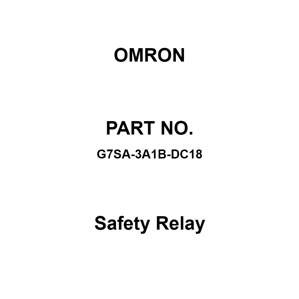 Omron Safety Relay 100 mΩ or Less (DC 5 V 1 Amp voltage drop method), G7SA-3A1B-DC18