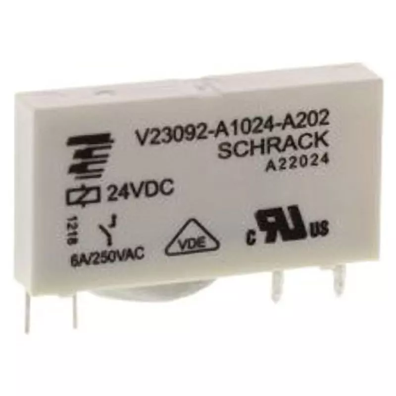 TE CONNECTIVITY Relay 1 Pole Terminals: 6 Amp Rated Current, V23092A1024A202