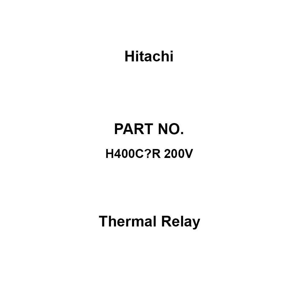 Hitachi Thermal Relay (3A3B)X2 Auxiliary Contacts, H400C‐R 200V