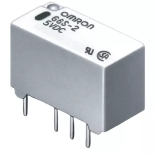 OMRON ELECTRONIC COMPONENTS Low Profile Relay 2 Form C (DPDT-NO, NC) 24 V DC 2 Amp Solder Pin Termination Latching, G6SU-2 DC24