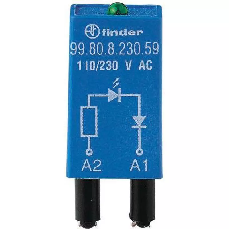 Finder Interface Relay Module AC/DC24 V Rated Coil Voltage LED Varistor Accessory Type, 99.80.0.024.98