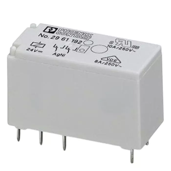 Phoenix Contact Single Relay Through Hole Mount 2 Form C (DPDT-NO, NC) 8 Amp 250 V AC, 250 V DC, 2961435