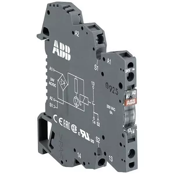 ABB Interface Relay Panel Mount SPST-NO 6 Amp 250 V AC, 1SNA645014R2700