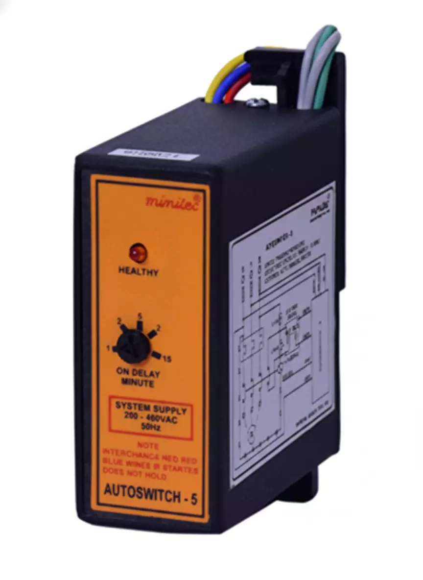 Minilec Single Phase Preventer 5 Amp, 240 VAC 90 mm (3.5 inch) Centre to Centre, Autoswitch 5