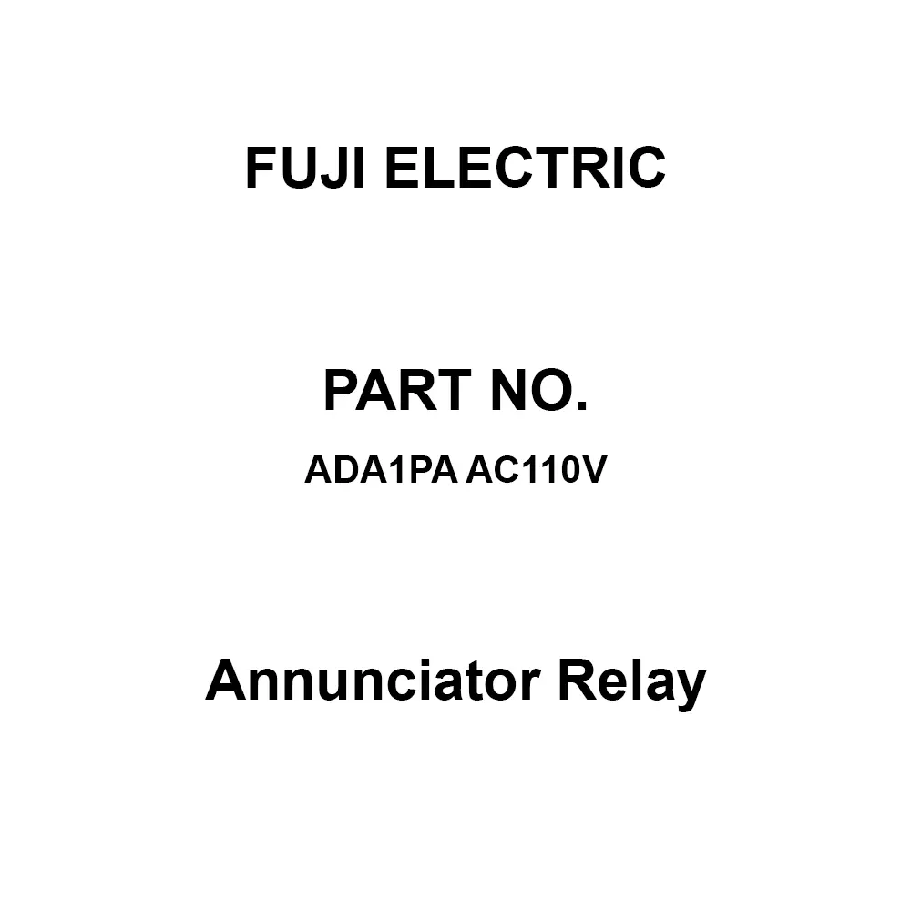 Fuji Electric Annunciator Relay 100 mohm or more at DC 500 V, ADA1PA AC110V