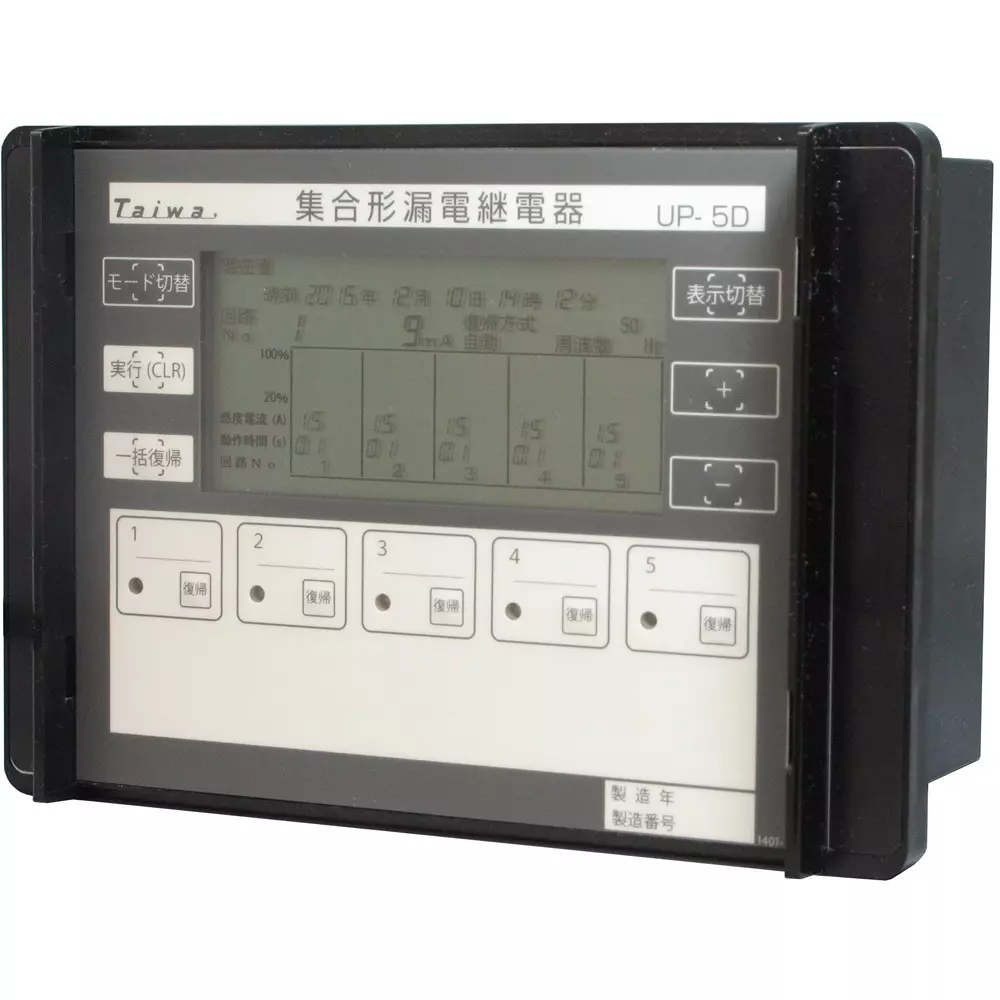 Taiwa Electric Industry Earth Leakage Relay AC80 to 242, DC80 to 143 Operating Voltage Range (Allowable) 2, UP-5D