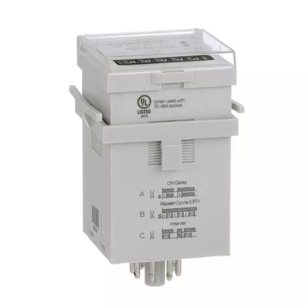 Schneider Electric Multi Function Time Delay Relay 2 Form C (DPDT-NO, NC), TDRPRO-5102