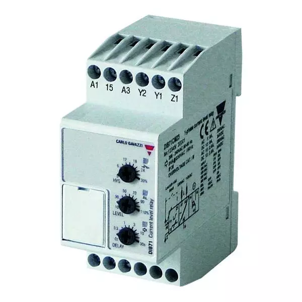 Carlo Gavazzi Current Level Relay DIN Rail Mount SPDT 5 Amp 250 V AC, DIB71CB235A