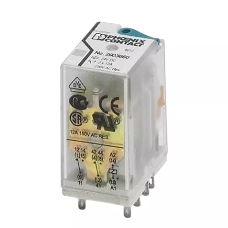 Phoenix Contact Single Relay Socket Mount 1 Form C (SPDT-NO, NC) 250 V AC, 250 V DC, 2903667