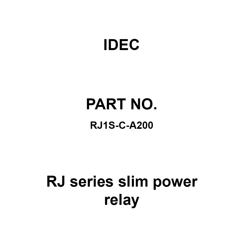 IDEC RJ Series slim power relay 1C Single Contact Type, RJ1S-C-A200 (Pack of 10 Pcs)