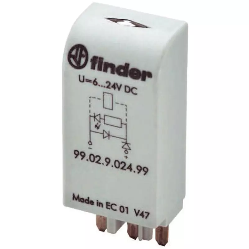 Finder Interface Relay Module DC60 V Rated Coil Voltage LED diode Accessory Type, 99.02.9.060.99