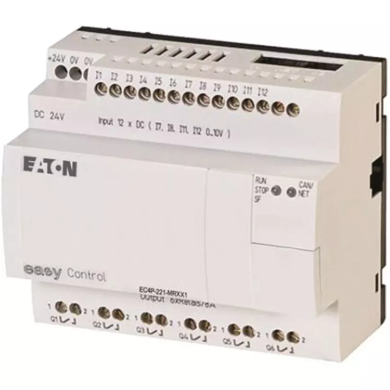 EATON Logic Module Relay Display 24 DC V Power Supply Voltage 10 A Output Current 6 No. of Output, EC4P-221-MRXX1