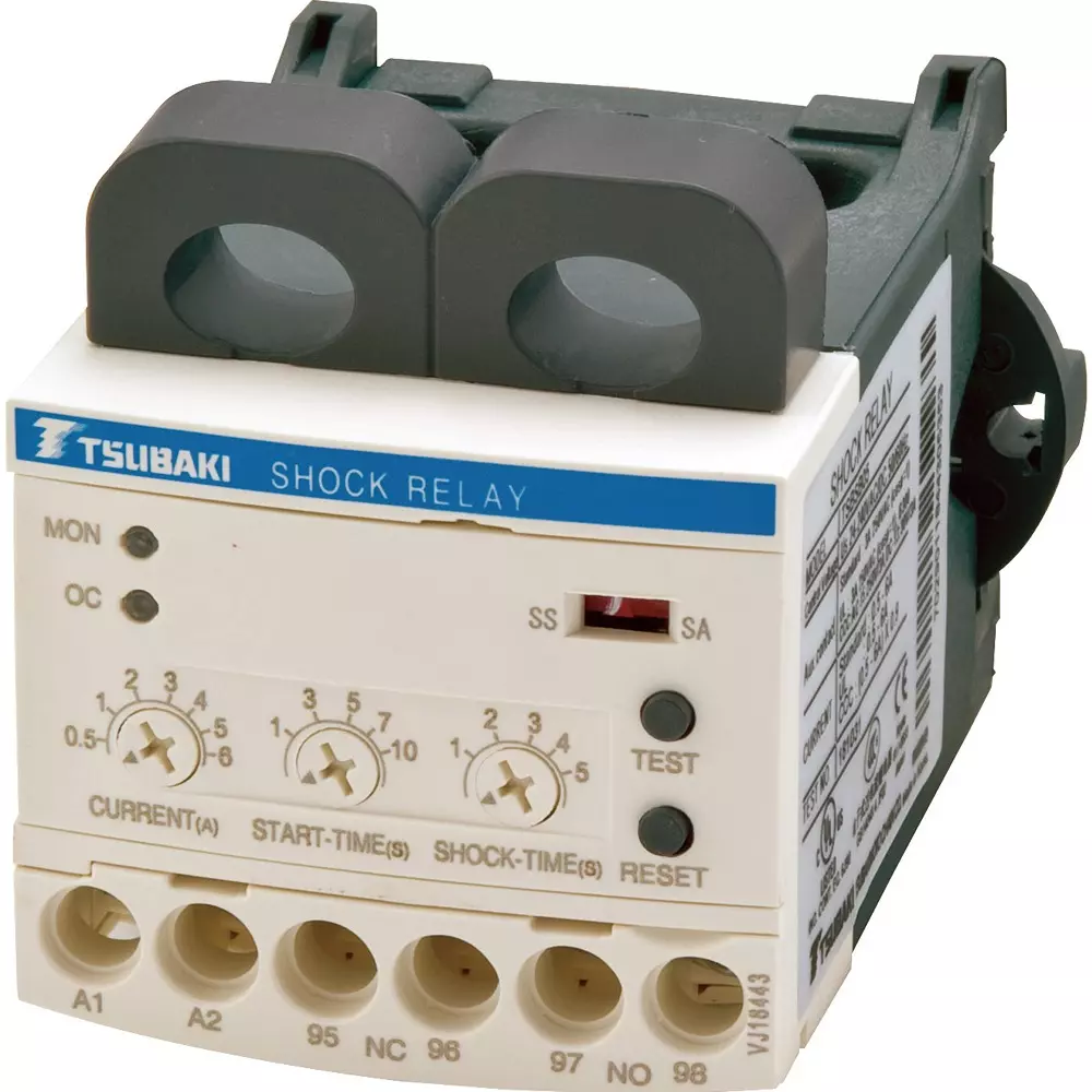 Tsubaki External Mounting Shock Relay 20 to 200 Amp Current Range 1a1 b Contact Configuration 200 V Motor, TSBSB200