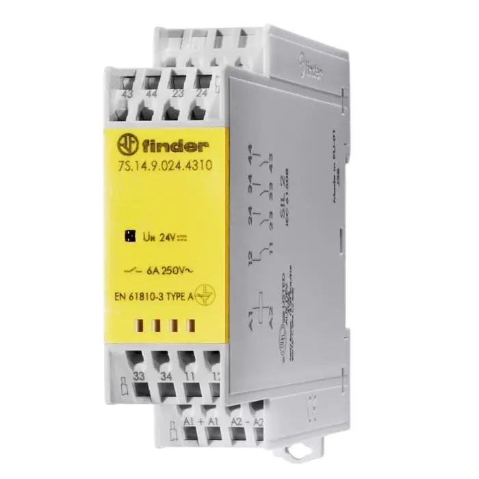 Finder Force Guided Relay 230 V AC Coil Voltage 6 Pole 4NO/2NC, 7S.16.8.230.5420