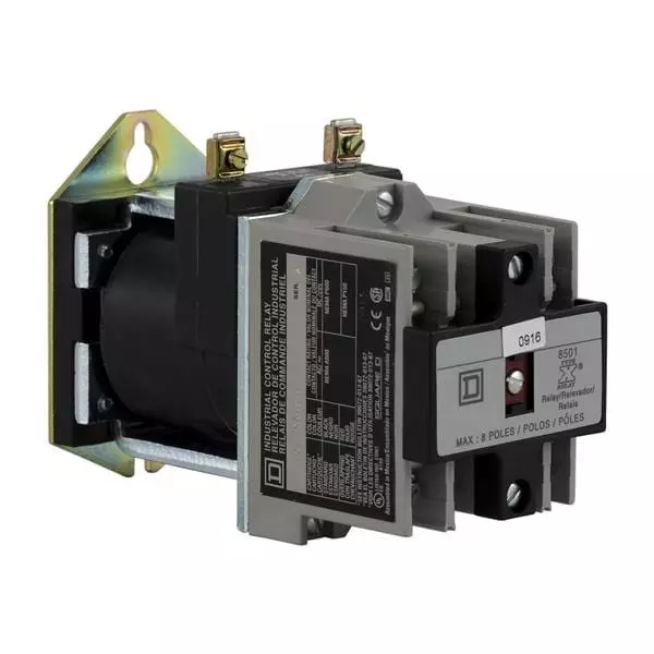 SQUARE D Control Relay Panel Mount 8 Form C (8PDT-NO, NC) 10 Amp 600 V AC, 8501XDO40V62