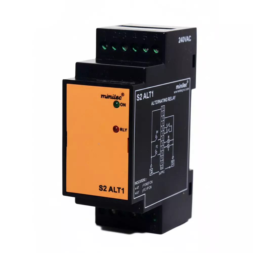 Minilec Alternating Relay 35 mm (1.3 inch) Rail Mounting, S2 ALT 1