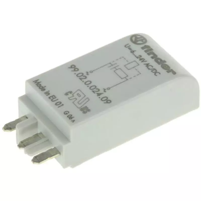 Finder Interface Relay Module AC/DC24 V Rated Coil Voltage RC circuit Accessory Type, 99.02.0.024.09