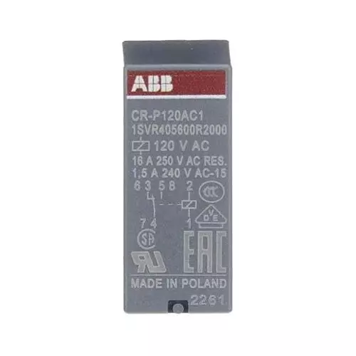 ABB Pluggable Relay Through Hole Mount SPDT 16 Amp 250 V AC, 1SVR405600R2000