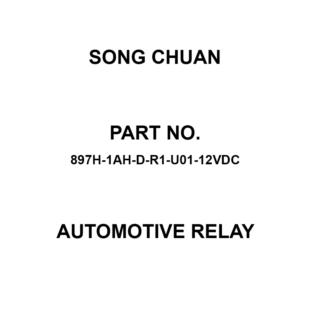 Song Chuan Automotive Relay 1 Form A (SPST-NO) Relay Contact Form, 897H-1AH-D-R1-U01-12VDC