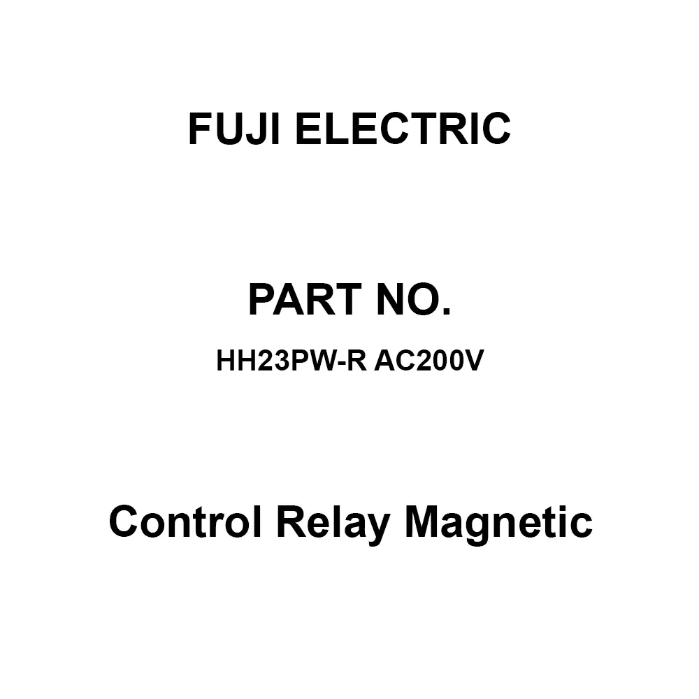 Fuji Electric Control Relay Magnetic 250 V Rated Insulation Voltage, HH23PW-R AC200V