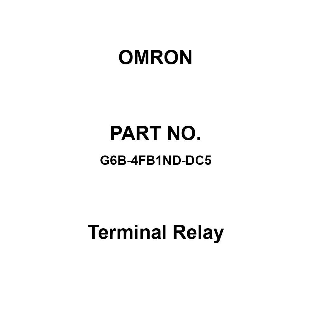 Omron Terminal Relay 100 mΩ or Less (5 V DC 1 Amp per relay), G6B-4FB1ND-DC5
