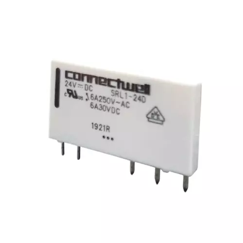 Connectwell Relay Plastic Sealed 1CO 24 VDC SPDT White, SRL1-24D