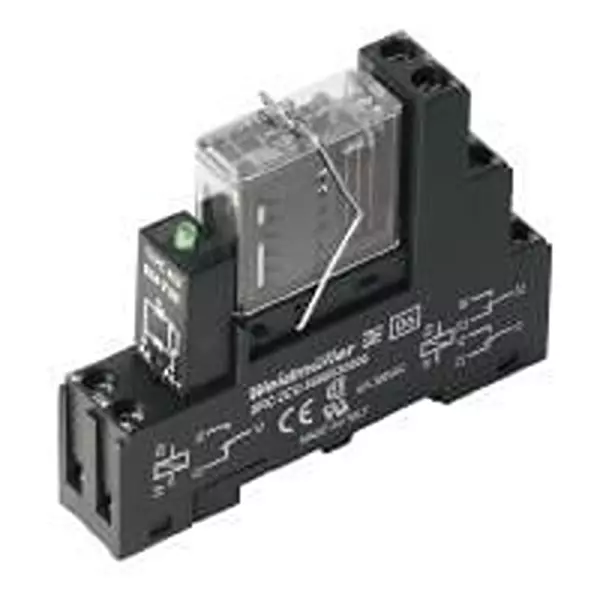 Weidmuller Pluggable Relay DIN Rail Mount 2 Form C (DPDT-NO, NC) 6 Amp 250 V AC, 250 V DC, 1218410000