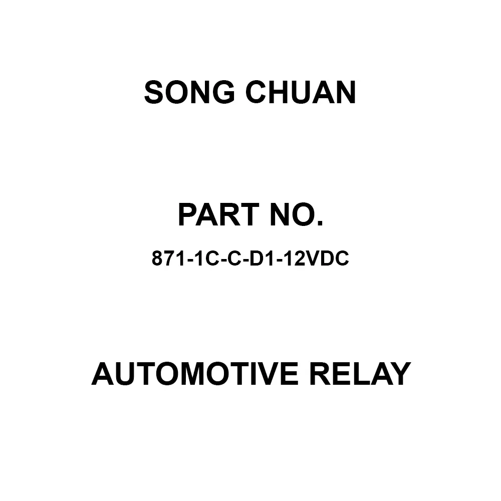 Song Chuan Automotive Relay 1 Form C (SPDT-NO, NC) Relay Contact Form, 871-1C-C-D1-12VDC